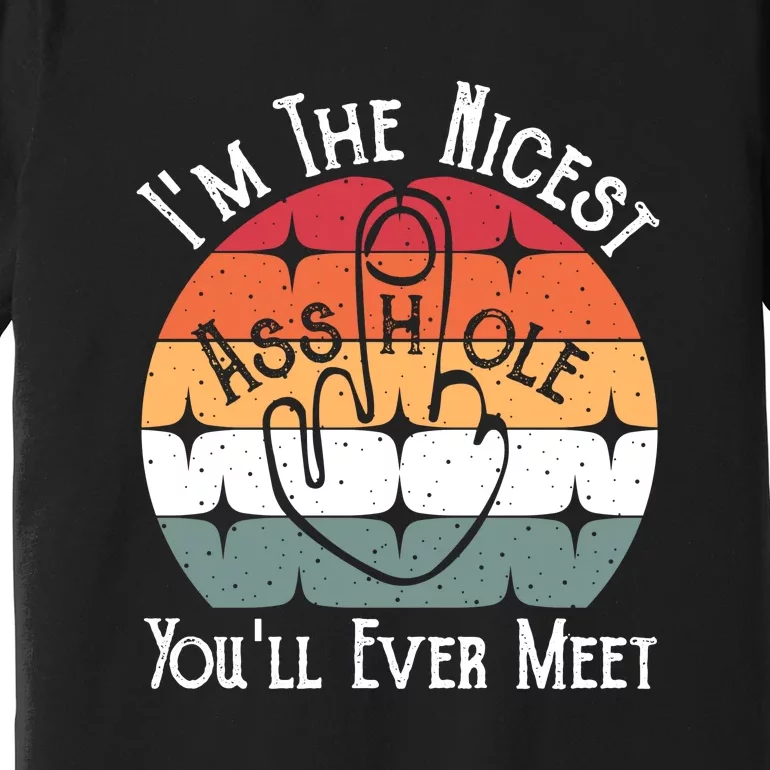 Im The Nicest Asshole You Will Ever Meet Funny Saying Premium T-Shirt