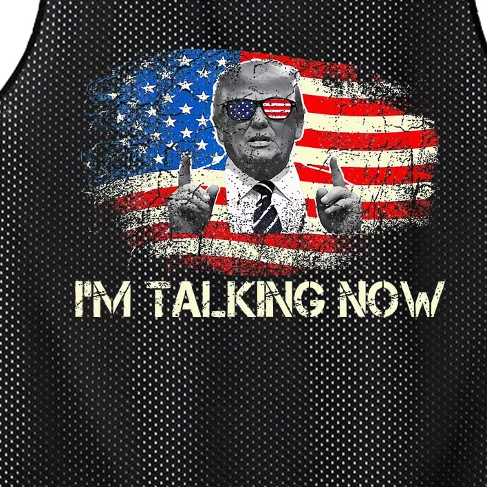 IM Talking Now Donald Trump American Flag Mesh Reversible Basketball Jersey Tank