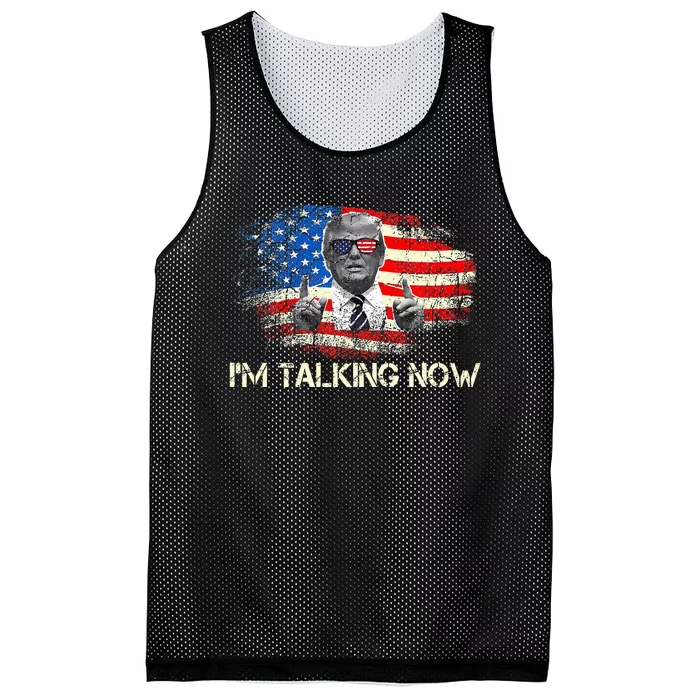 IM Talking Now Donald Trump American Flag Mesh Reversible Basketball Jersey Tank