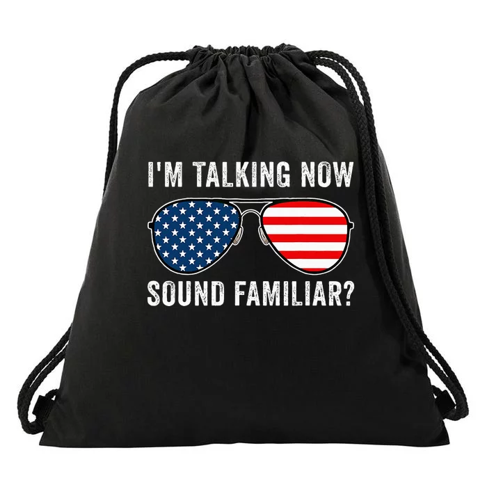 IM Talking Now. Sound Familiar Drawstring Bag