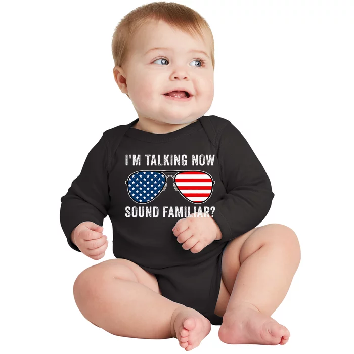 IM Talking Now. Sound Familiar Baby Long Sleeve Bodysuit