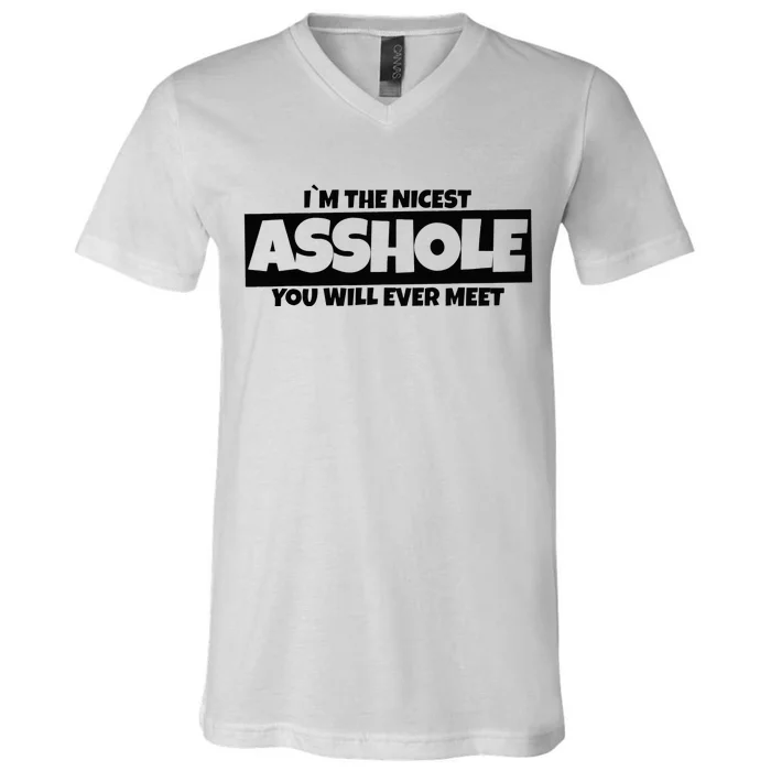 Im The Nicest Asshole You Will Ever Meet V-Neck T-Shirt