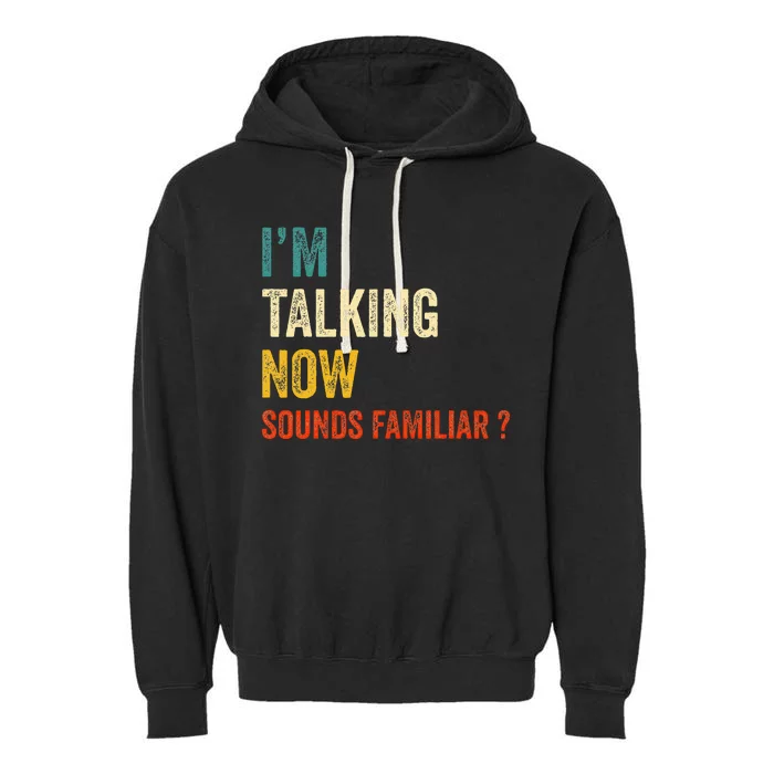 IM Talking Now Trump Kamala Harris Debate 2024 Garment-Dyed Fleece Hoodie