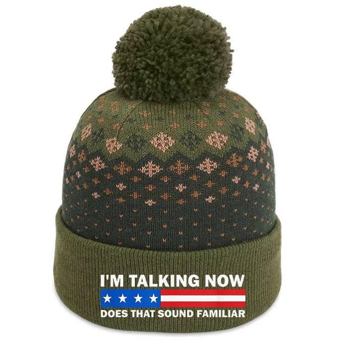 IM Talking Now Does That Sound Familiar Funny Trump Debate The Baniff Cuffed Pom Beanie