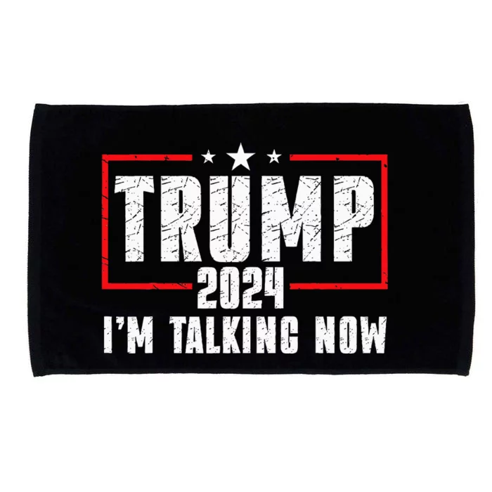 Im Talking Now Funny Donald Trump Kamala Harris Joe Biden Microfiber Hand Towel