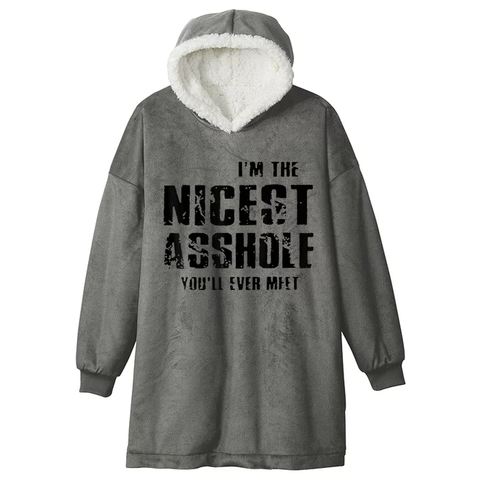 Im The Nicest Asshole Youll Ever Meet Hooded Wearable Blanket