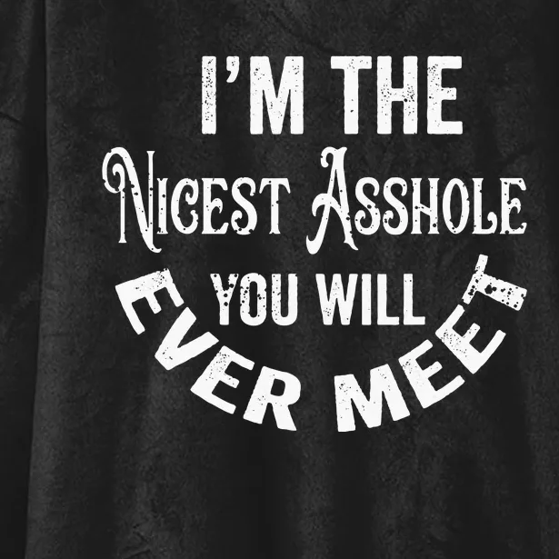 Im The Nicest Asshole You Will Ever Meet Funny Sarcastic Hooded Wearable Blanket