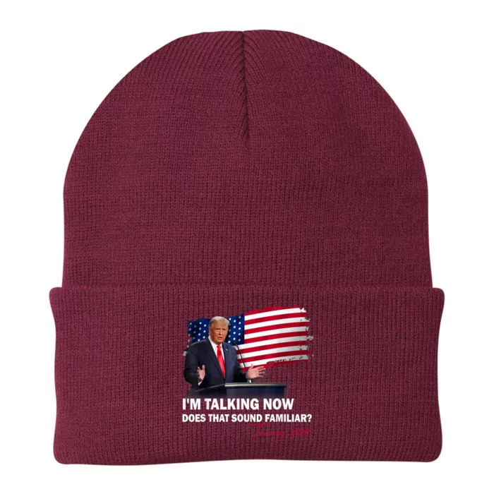 IM Talking Now Does That Sound Familiar Trump 2024 Election Knit Cap Winter Beanie