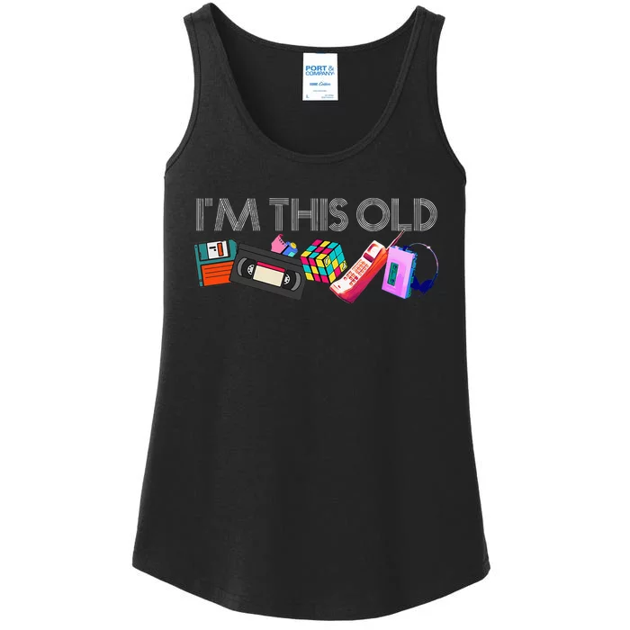 IM This Old 80s Technology Icons 1980s Birthday Ladies Essential Tank