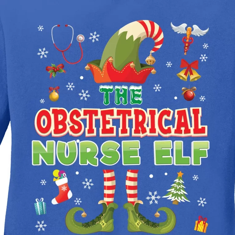 Im The Obstetrical Nurse Elf Christmas Suit Sweater Ugly Gift Ladies Long Sleeve Shirt