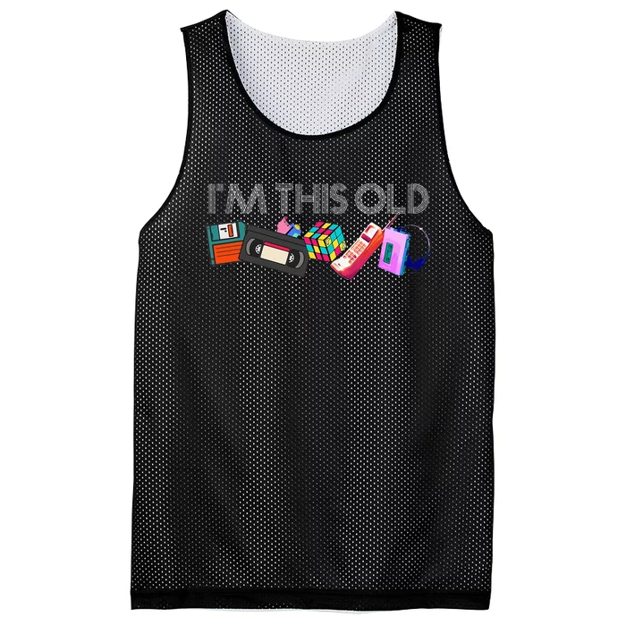 Im This Old 80s Technology Icons 1980s Birthday Mesh Reversible Basketball Jersey Tank