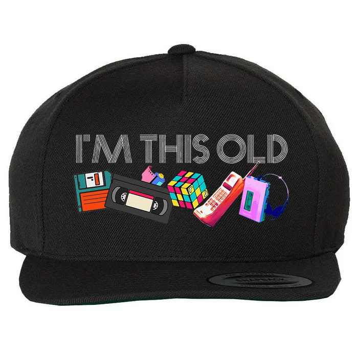 Im This Old 80s Technology Icons 1980s Birthday Wool Snapback Cap