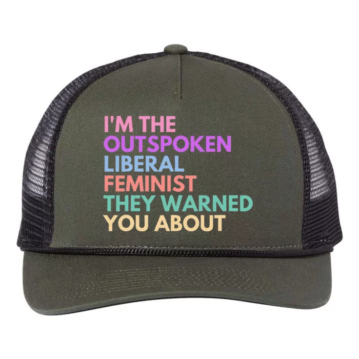 Im The Outspoken Liberal Feminist Political Girl Power Retro Rope Trucker Hat Cap