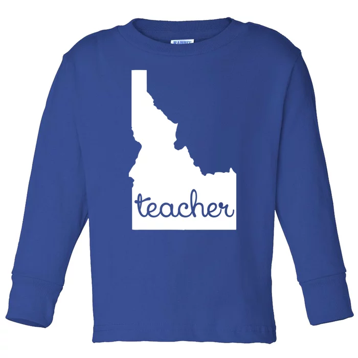 Idaho Teacher Outing Gift Cool Motivational Country Outfit Cute Gift Toddler Long Sleeve Shirt