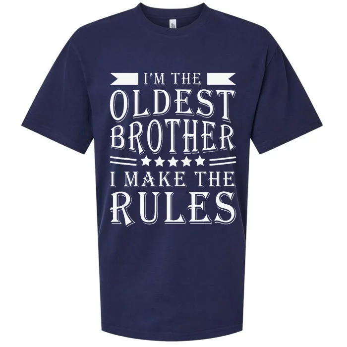 I'm The Oldest Brother I Make The Rules Funny Sibling Outfit Sueded Cloud Jersey T-Shirt