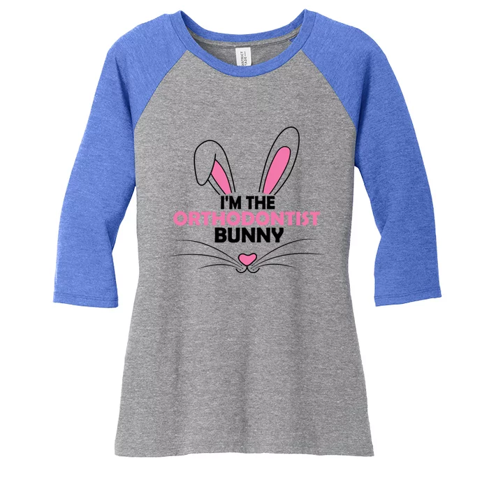 I'm The Orthodontist Bunny Graphic Cute Easter Day Costume Gift Women's Tri-Blend 3/4-Sleeve Raglan Shirt