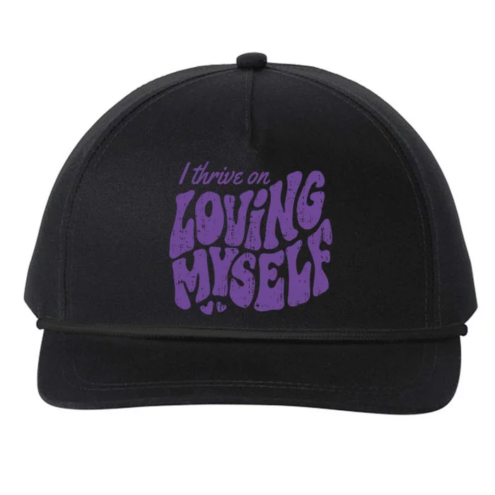 I Thrive On Loving Myself Retro Quote Snapback Five-Panel Rope Hat