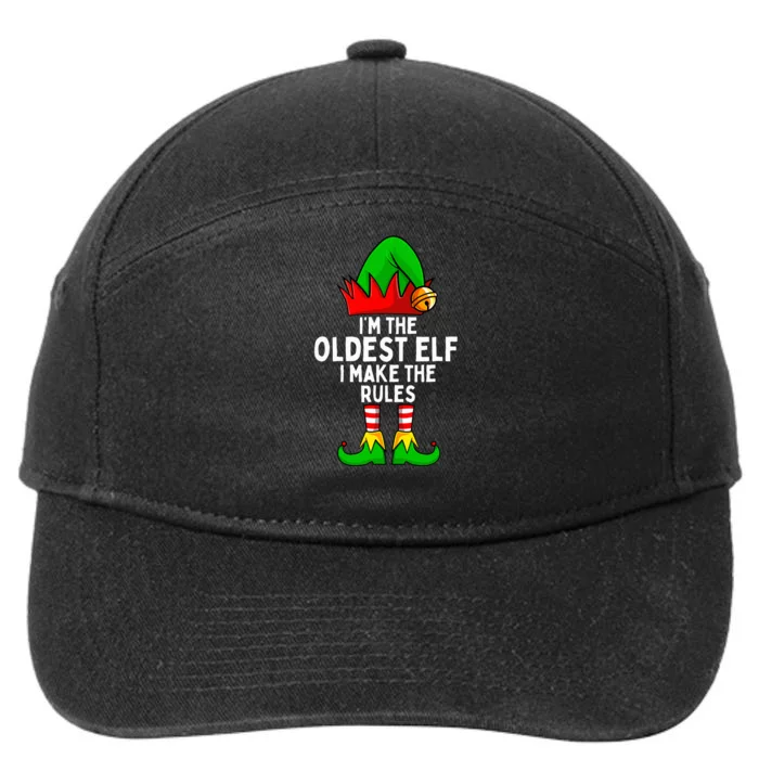 IM The Oldest Elf Matching Family Christmas 7-Panel Snapback Hat