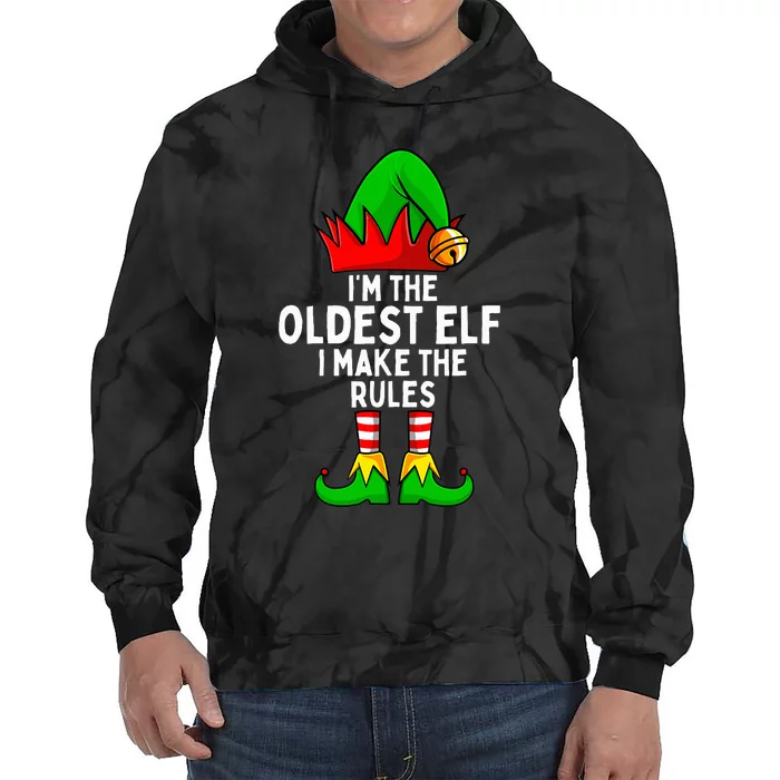 IM The Oldest Elf Matching Family Christmas Tie Dye Hoodie