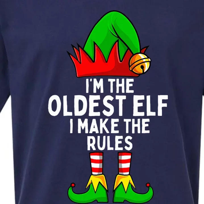 IM The Oldest Elf Matching Family Christmas Sueded Cloud Jersey T-Shirt