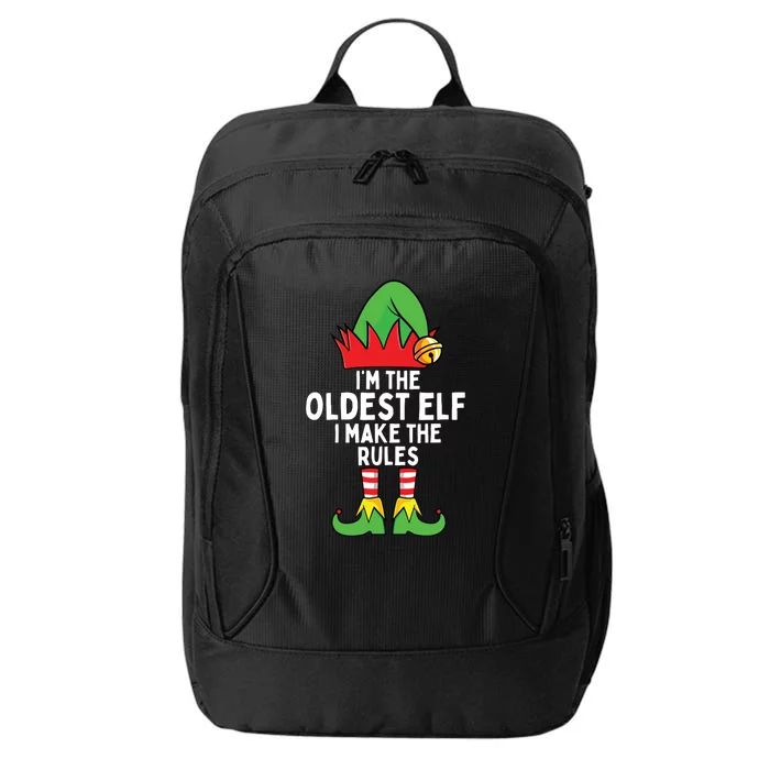 Im The Oldest Elf Matching Family Christmas City Backpack