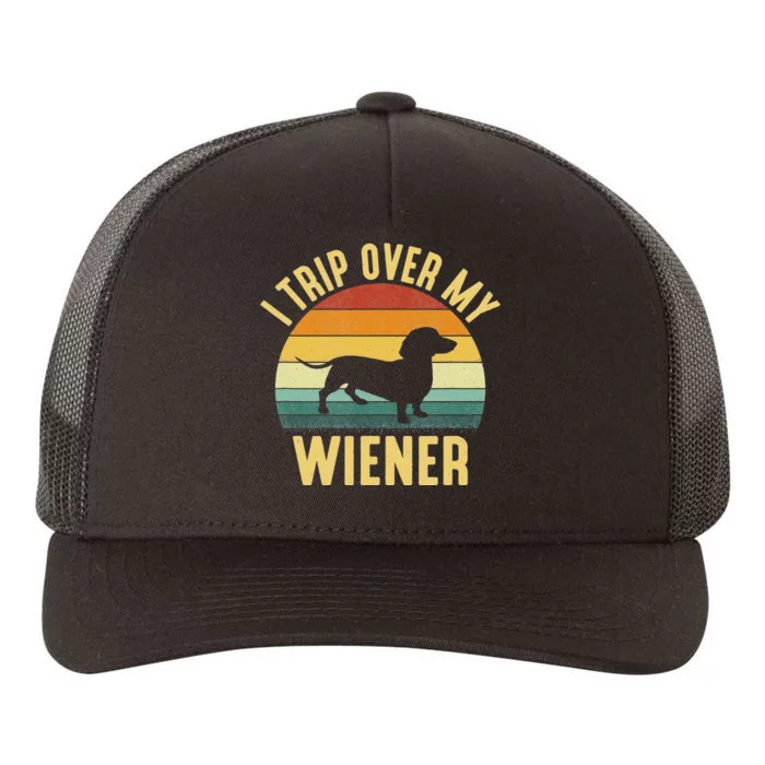 I Trip Over My Weiner funny Dachshund lover Yupoong Adult 5-Panel Trucker Hat