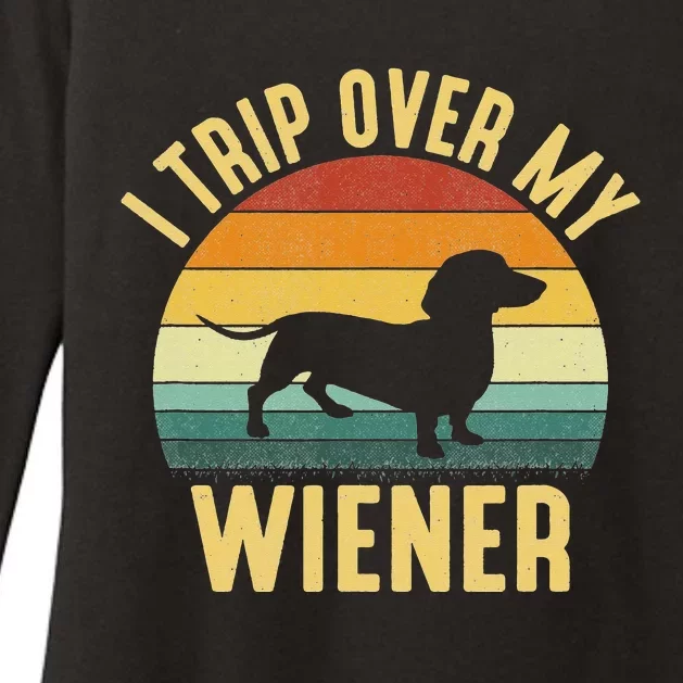 I Trip Over My Weiner funny Dachshund lover Womens CVC Long Sleeve Shirt