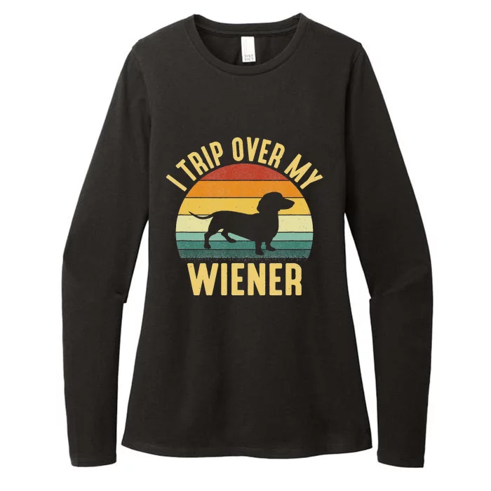 I Trip Over My Weiner funny Dachshund lover Womens CVC Long Sleeve Shirt