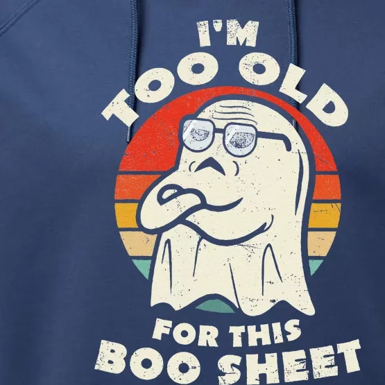 Im Too Old For This Boo Sheet Lazy Halloween Costume Ghost Performance Fleece Hoodie