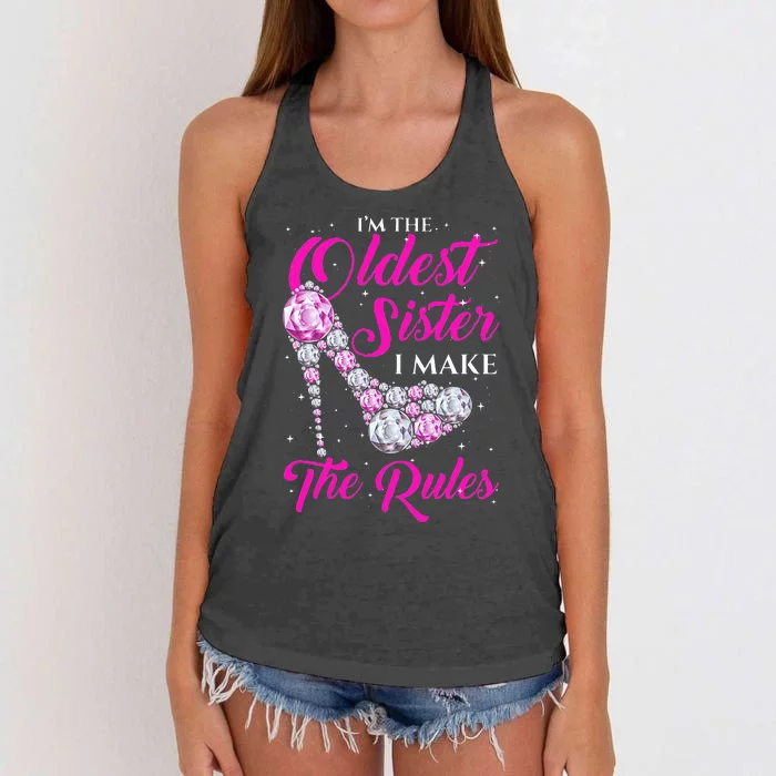 I'm The Oldest Sister I Make The Rules Oldest Sister Women's Knotted Racerback Tank