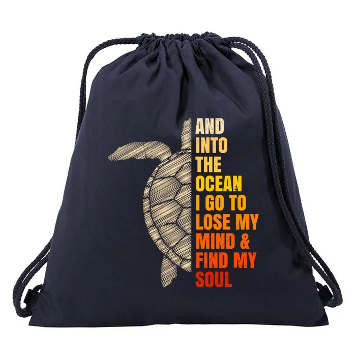 Into The Ocean Lose My Mind Environt Cute Gift Drawstring Bag