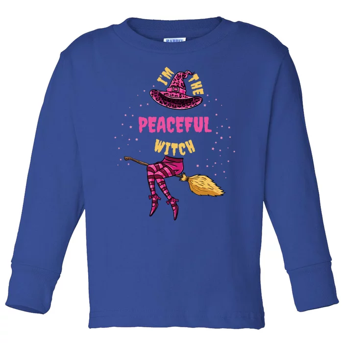 Im The Peaceful Witch Halloween Matching Gift Toddler Long Sleeve Shirt