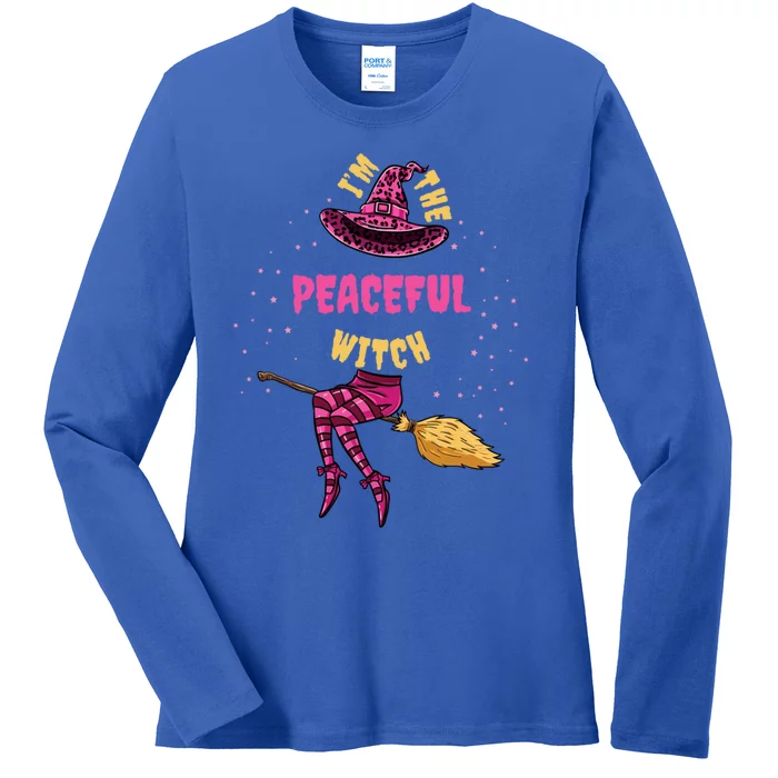 Im The Peaceful Witch Halloween Matching Gift Ladies Long Sleeve Shirt