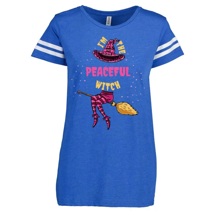 Im The Peaceful Witch Halloween Matching Gift Enza Ladies Jersey Football T-Shirt