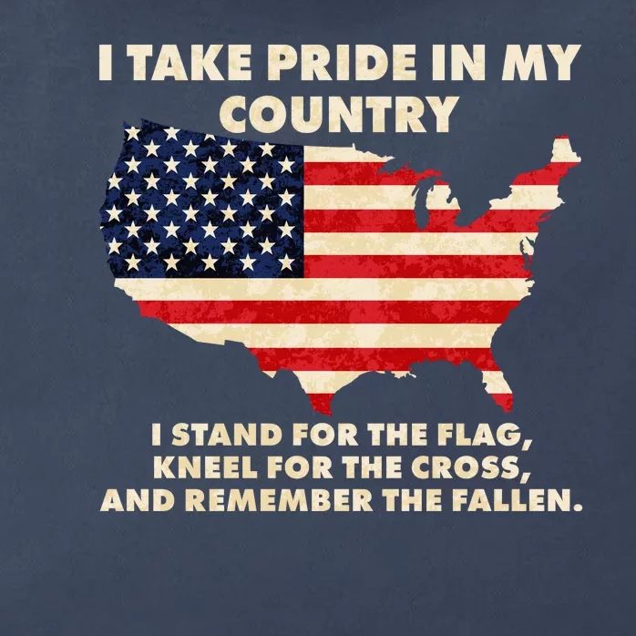 I Take Pride In My Country Distressed USA American Flag Map Zip Tote Bag