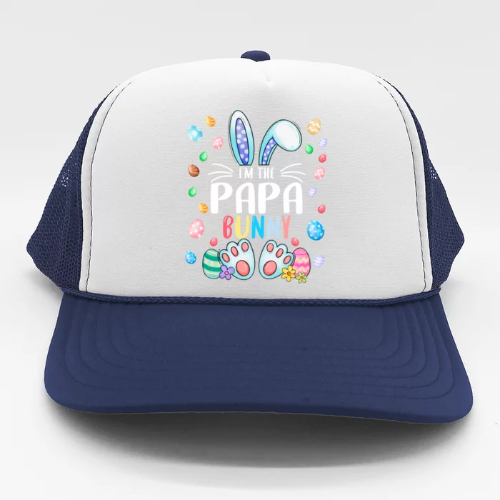 I'm The Papa Bunny Ears Easter Day Family Matching Gift Trucker Hat