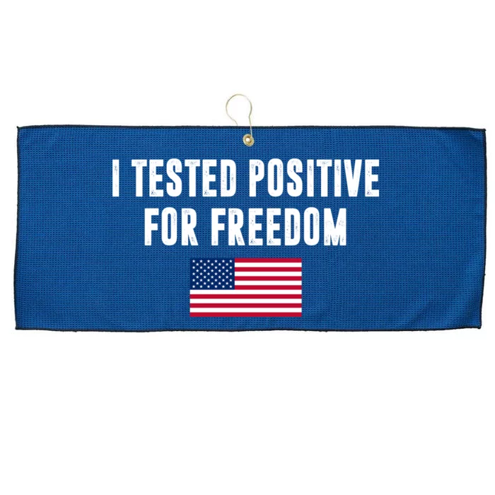 I Test Positive For Freedom USA Large Microfiber Waffle Golf Towel