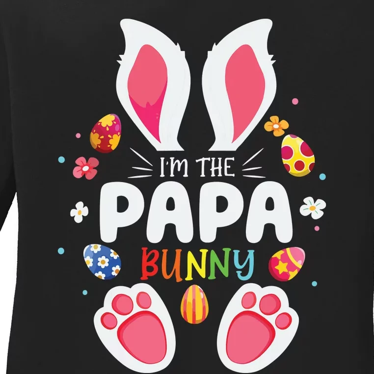 Im The Papa Bunny Matching Family Easter Party Ladies Long Sleeve Shirt