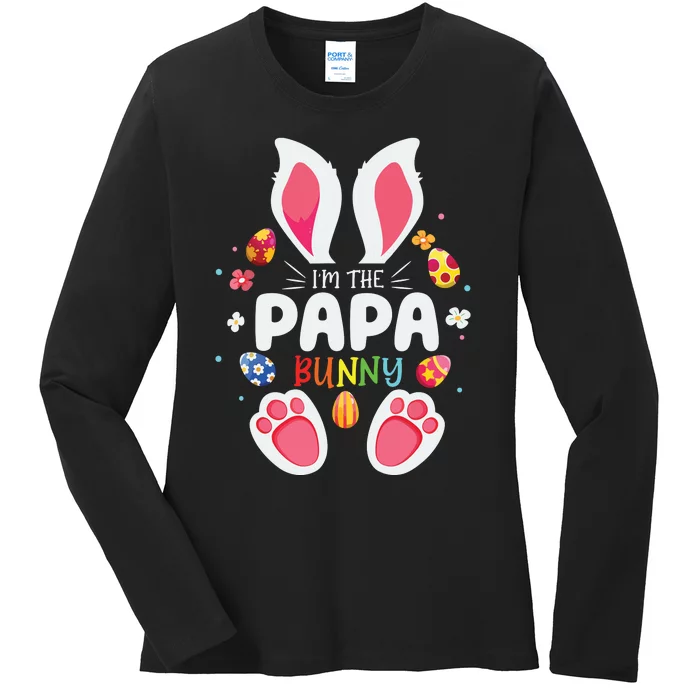 Im The Papa Bunny Matching Family Easter Party Ladies Long Sleeve Shirt