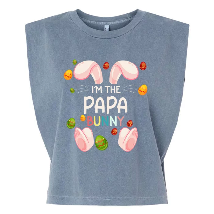 I'm The Papa Bunny Funny Matching Family Easter Day Great Gift Garment-Dyed Women's Muscle Tee