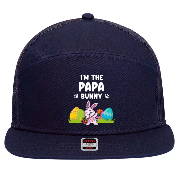 I'm The Papa Bunny Matching Family Easter Party Gift 7 Panel Mesh Trucker Snapback Hat