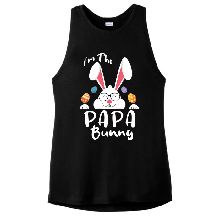 I'm The Papa Bunny Matching Family Easter Party Cool Gift Ladies Tri-Blend Wicking Tank