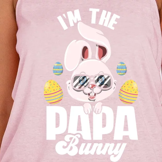 I'm The Papa Bunny Matching Family Easter Party Funny Gift Women's Knotted Racerback Tank