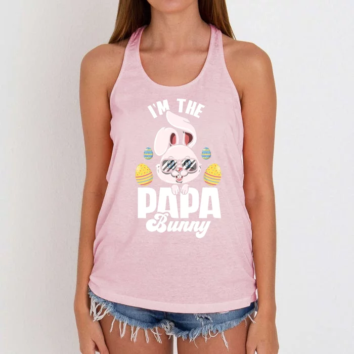 I'm The Papa Bunny Matching Family Easter Party Funny Gift Women's Knotted Racerback Tank