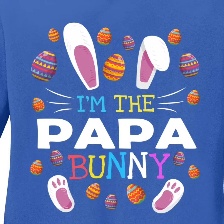 I'm The Papa Bunny Matching Family Funny Easter Costume Gift Ladies Long Sleeve Shirt