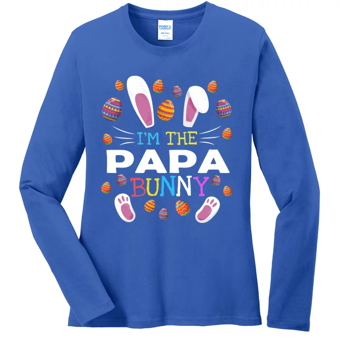 I'm The Papa Bunny Matching Family Funny Easter Costume Gift Ladies Long Sleeve Shirt