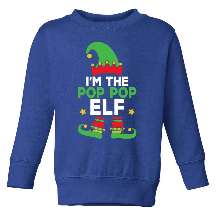 IM The Pop Pop Elf Funny Holiday Grandpa Matching Christmas Gift Toddler Sweatshirt