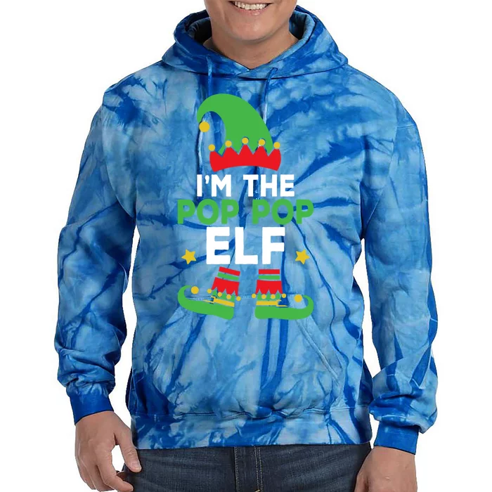 IM The Pop Pop Elf Funny Holiday Grandpa Matching Christmas Gift Tie Dye Hoodie