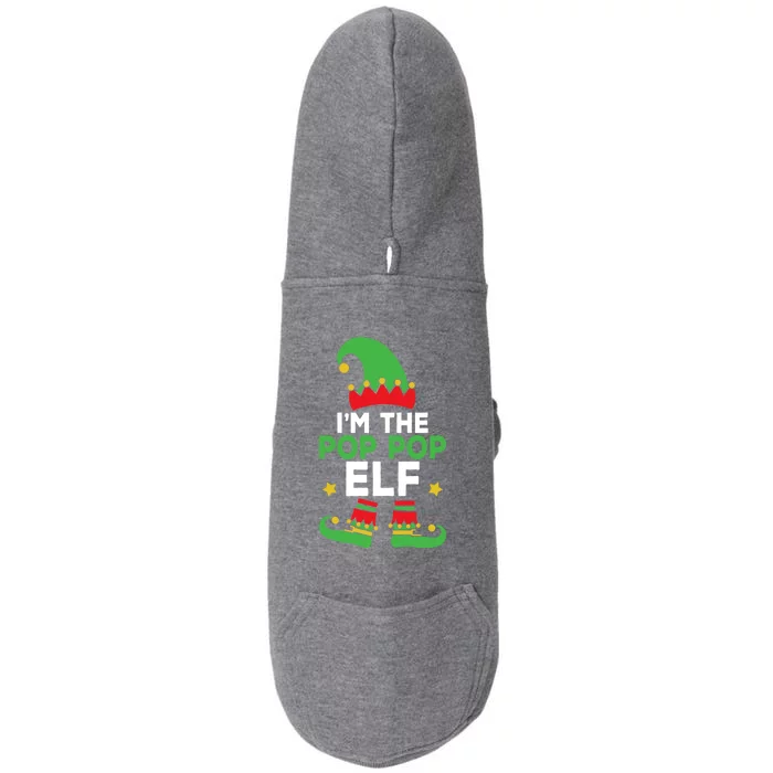 IM The Pop Pop Elf Funny Holiday Grandpa Matching Christmas Gift Doggie 3-End Fleece Hoodie