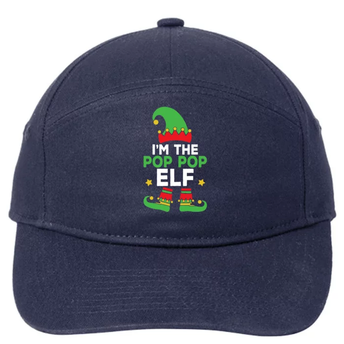 IM The Pop Pop Elf Funny Holiday Grandpa Matching Christmas Gift 7-Panel Snapback Hat